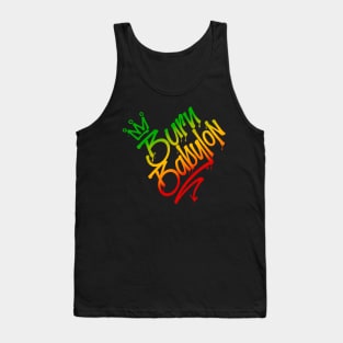 Burn Babylon Graffiti Tag Style Rasta Colors Reggae Tank Top